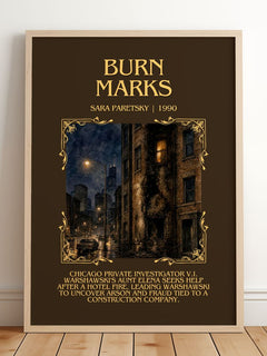 Burn Marks Minimalist Book Poster by Sara Paretsky – image 2