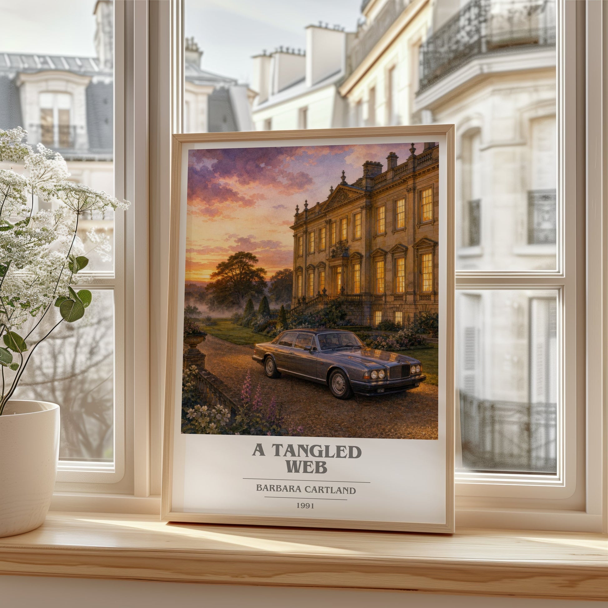 A Tangled Web book cover poster colour and style options – Barbara Cartland book art