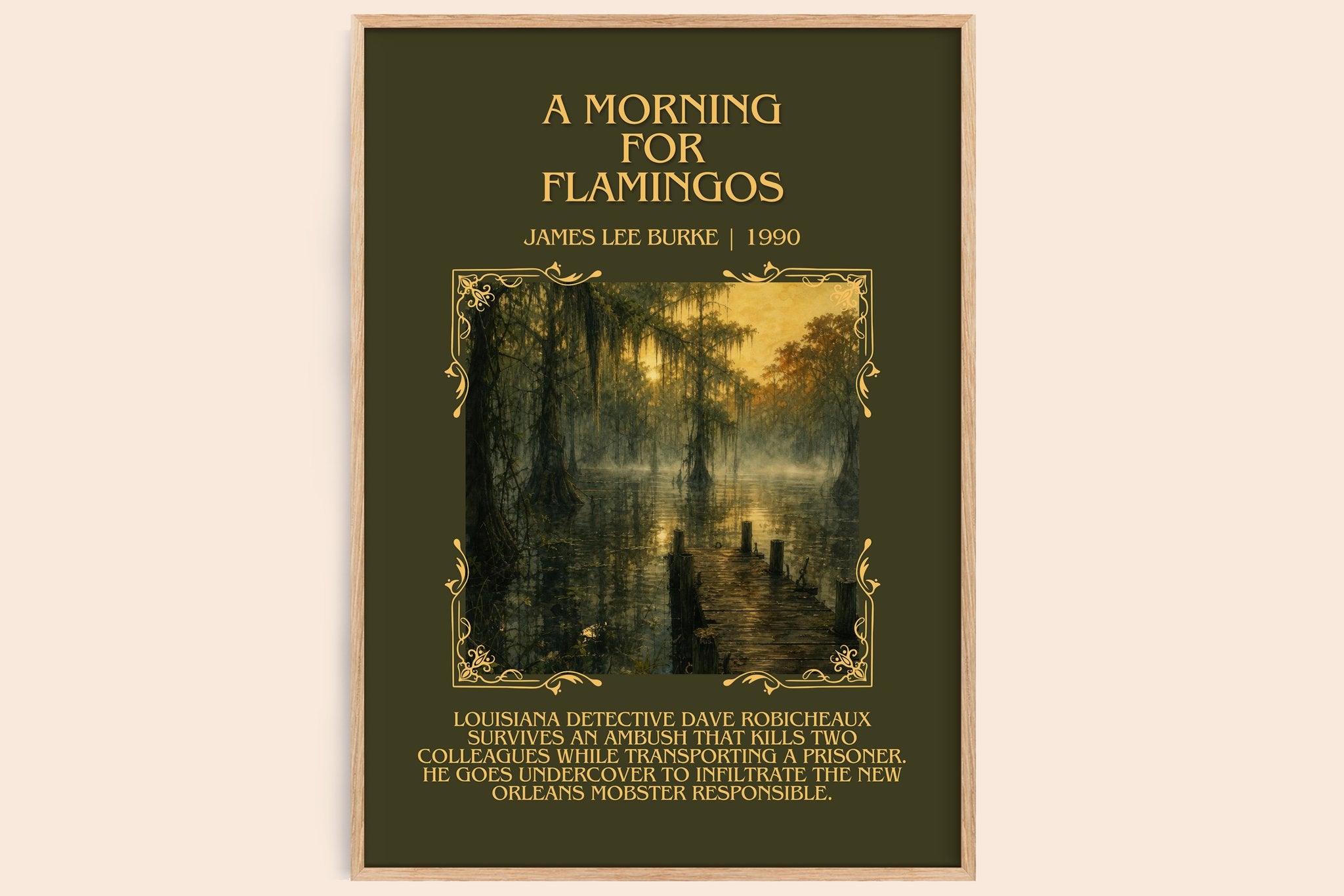 A Morning for Flamingos Minimalist Book Poster by James Lee Burke