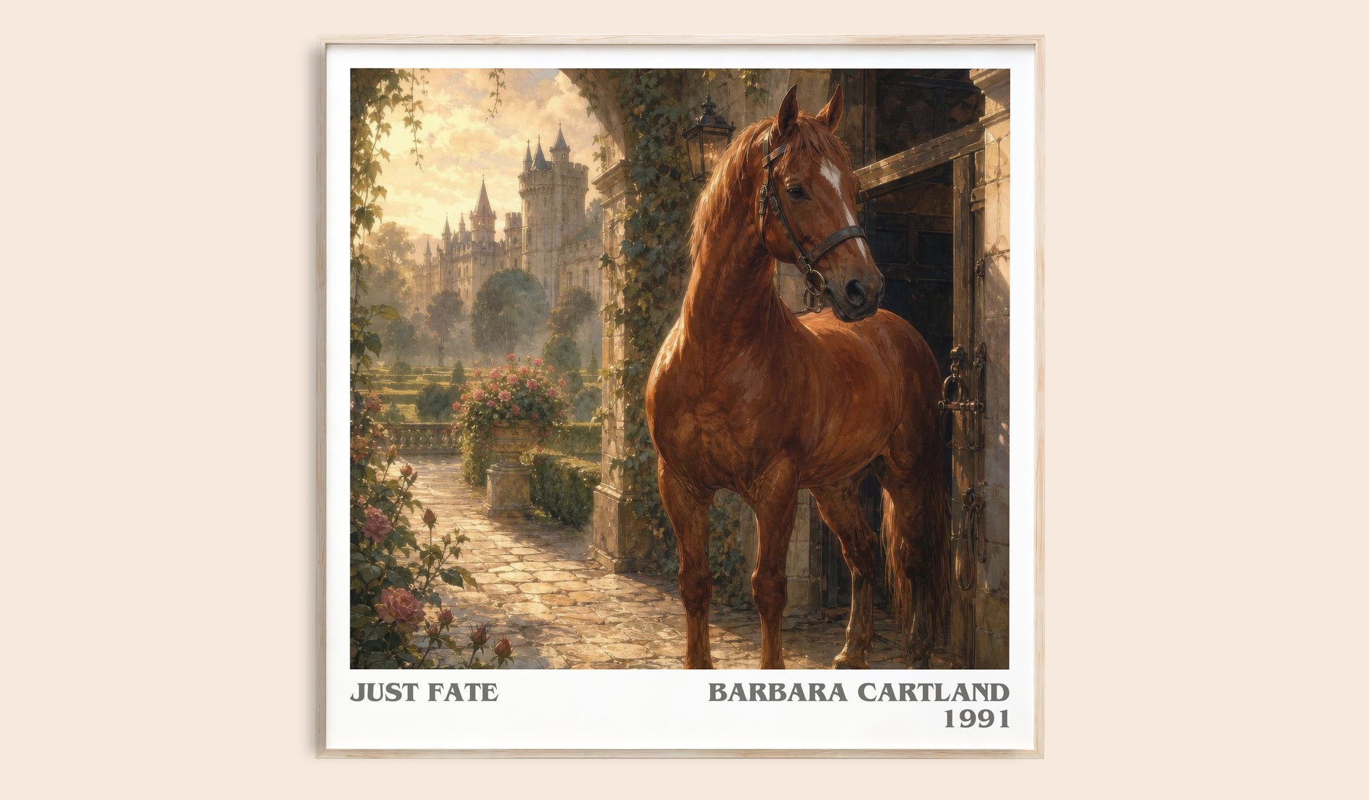 Just Fate literary book poster by Barbara Cartland – framed literary art print
