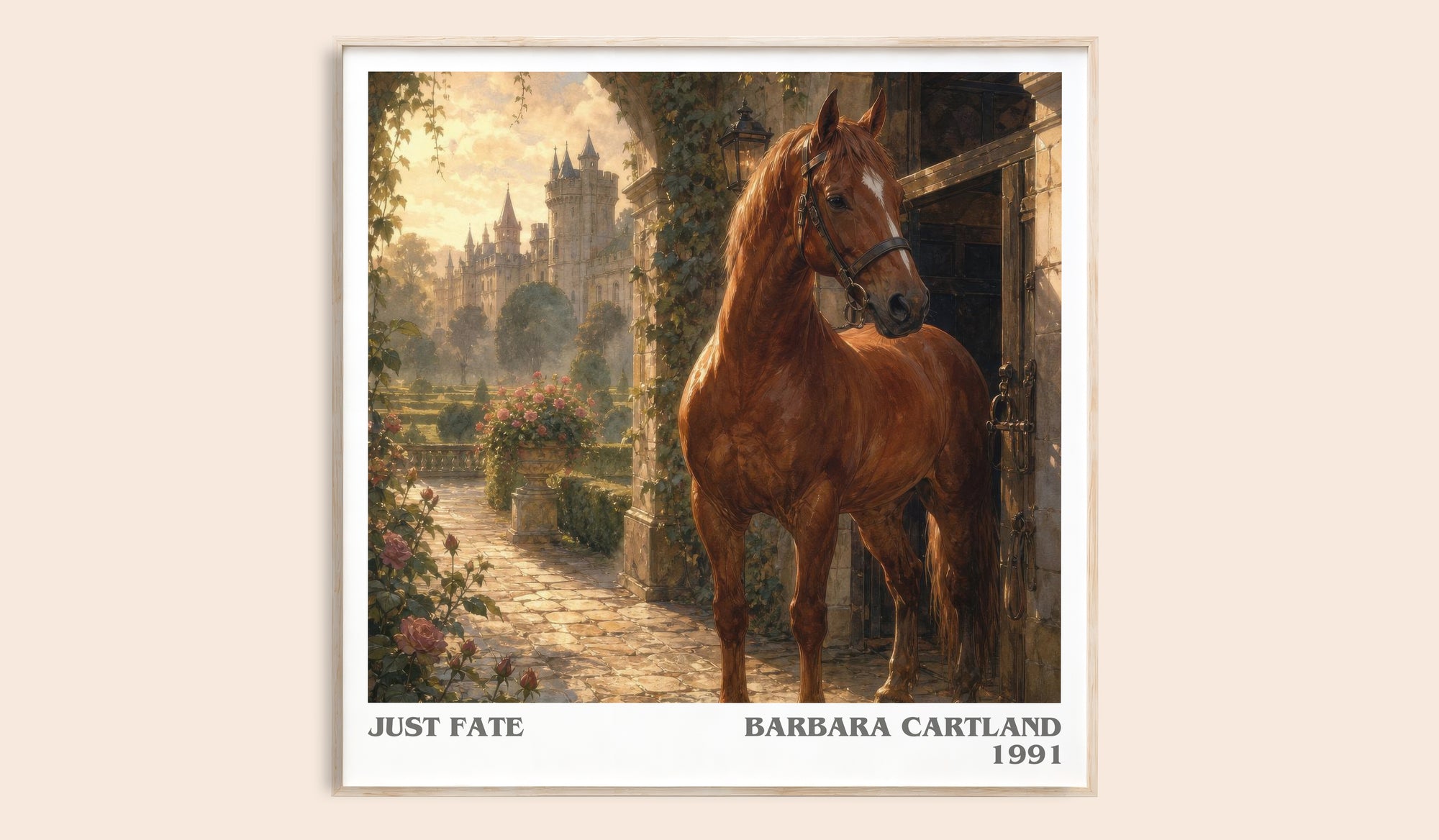 Just Fate literary book poster by Barbara Cartland – framed literary art print