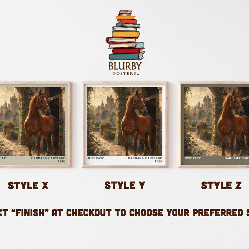 Just Fate literary print in frame leaning in hallway – romance wall art