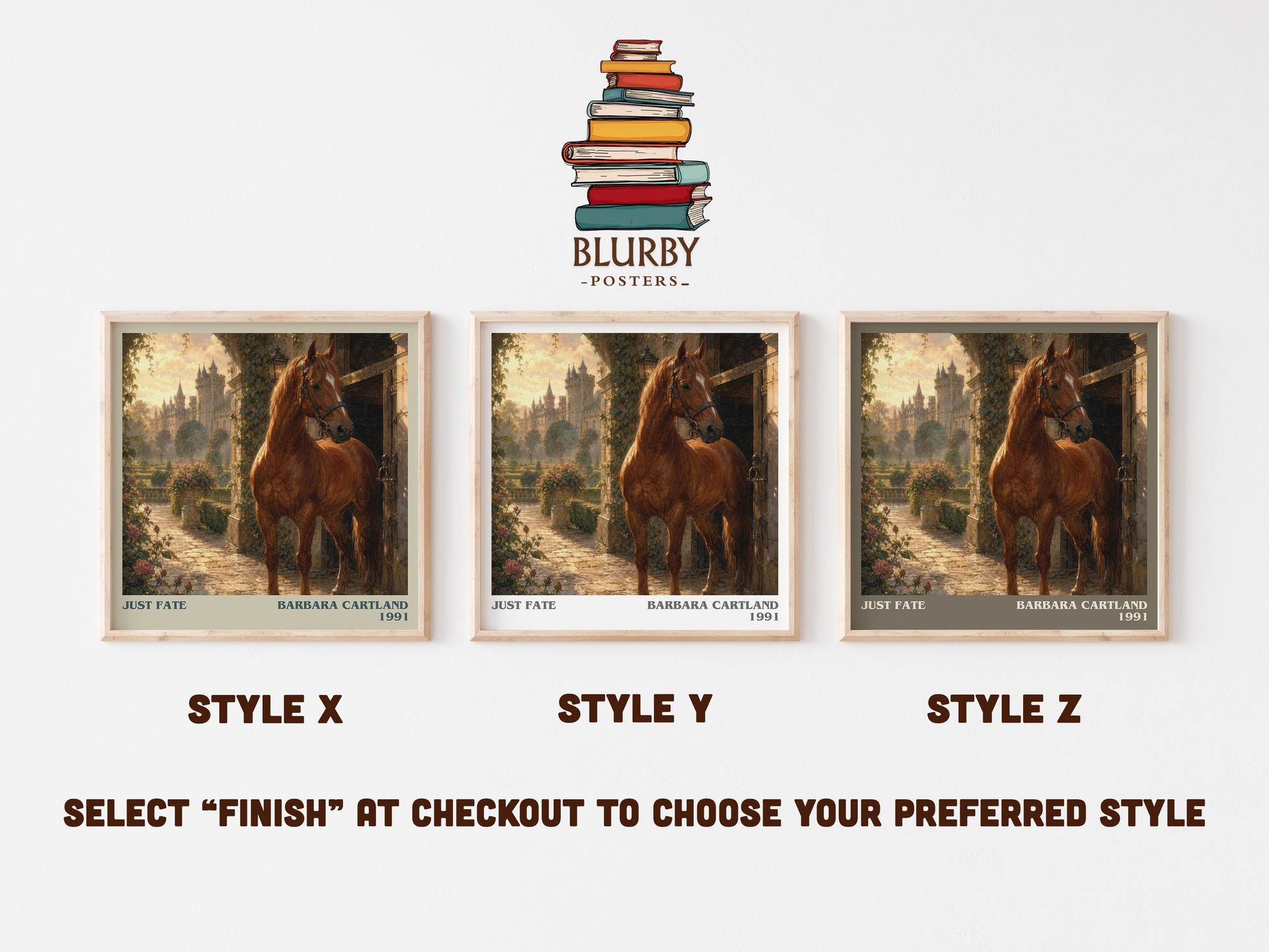 Just Fate literary print in frame leaning in hallway – romance wall art
