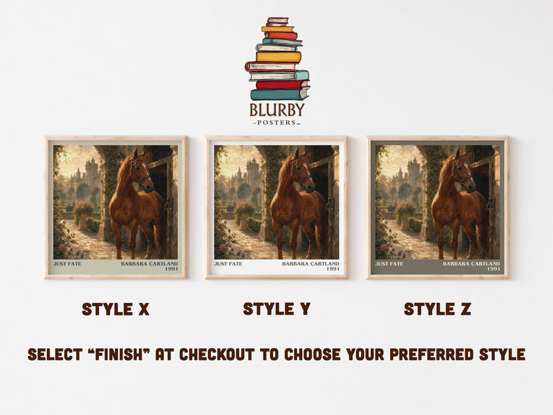 Just Fate literary print in frame leaning in hallway – romance wall art