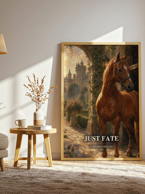 Just Fate watercolour print in frame leaning in hallway – romance wall art