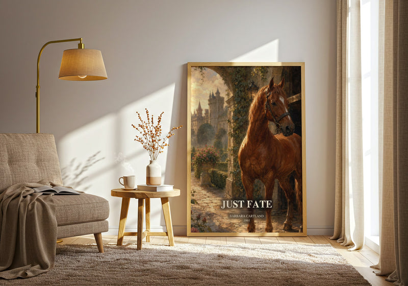 Just Fate watercolour print in frame leaning in hallway – romance wall art