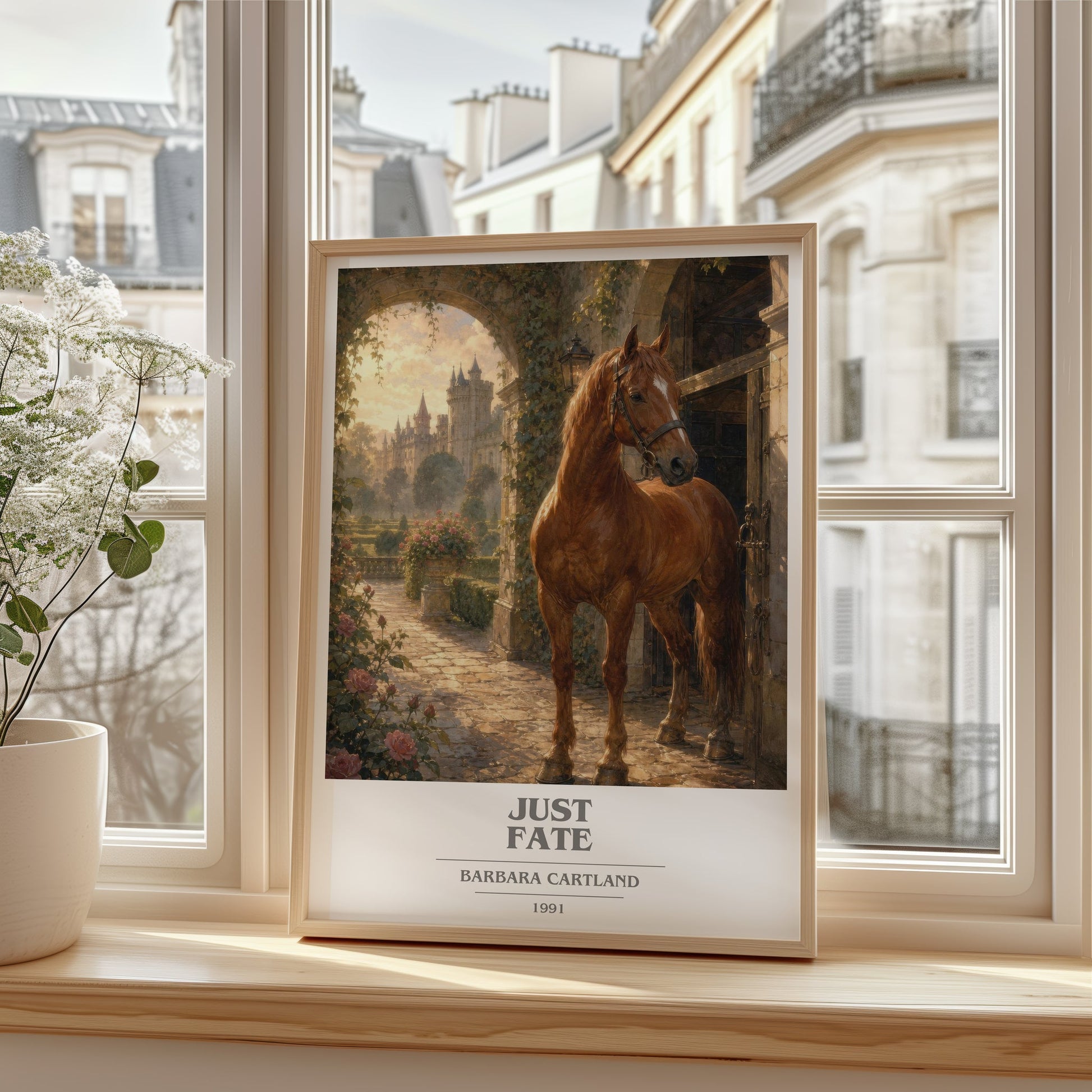Just Fate book cover poster colour and style options – Barbara Cartland book art