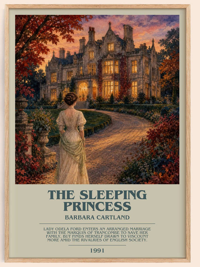 The Sleeping Princess Bookish Wall Art by Barbara Cartland