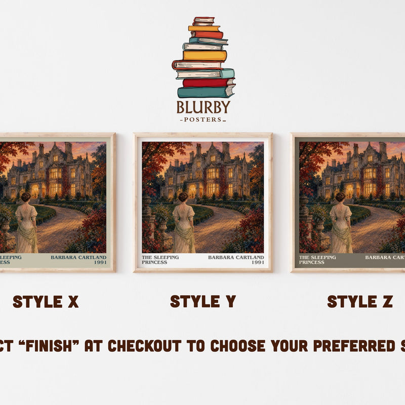 The Sleeping Princess literary print in frame leaning in hallway – romance wall art