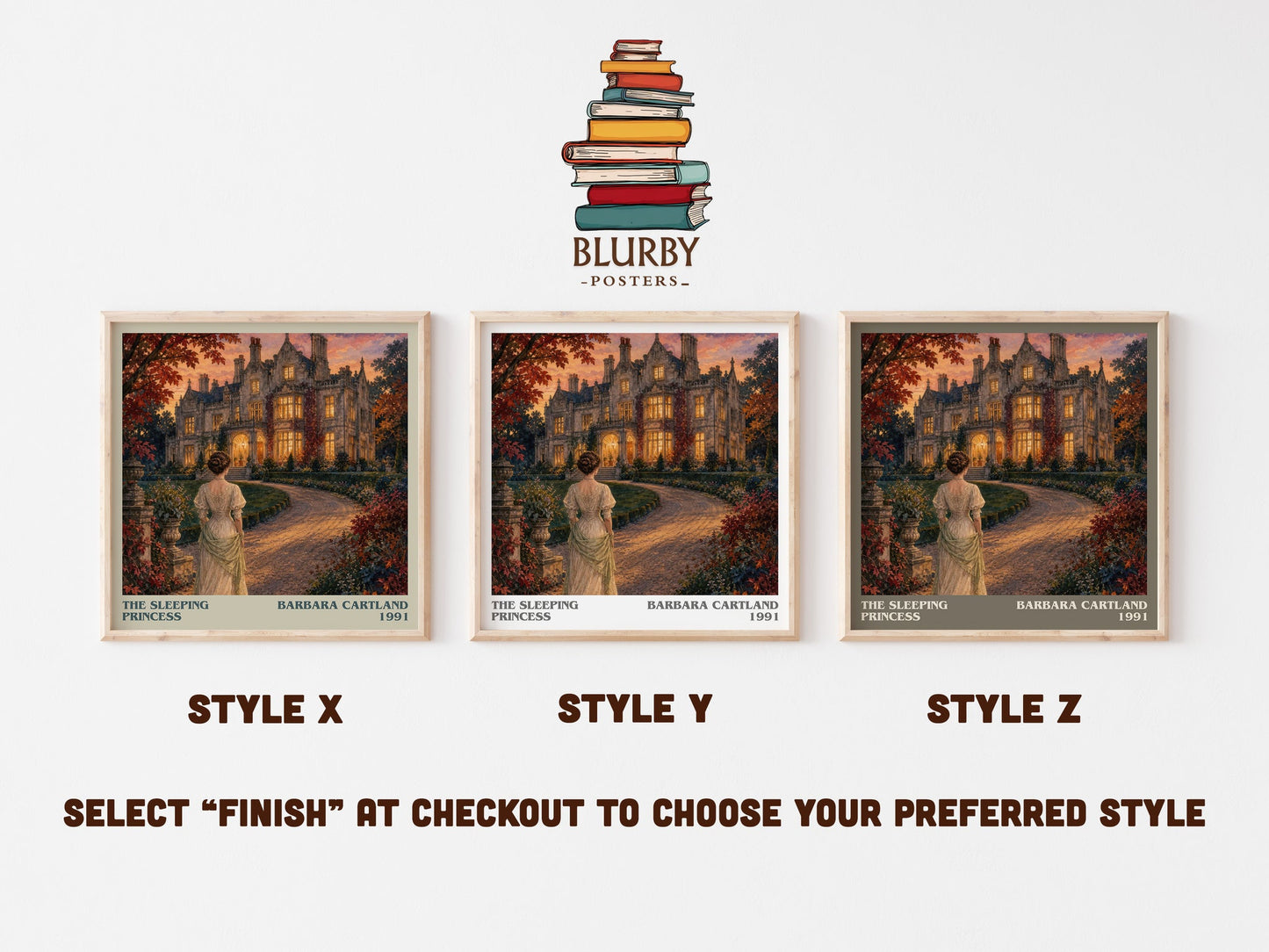 The Sleeping Princess literary print in frame leaning in hallway – romance wall art