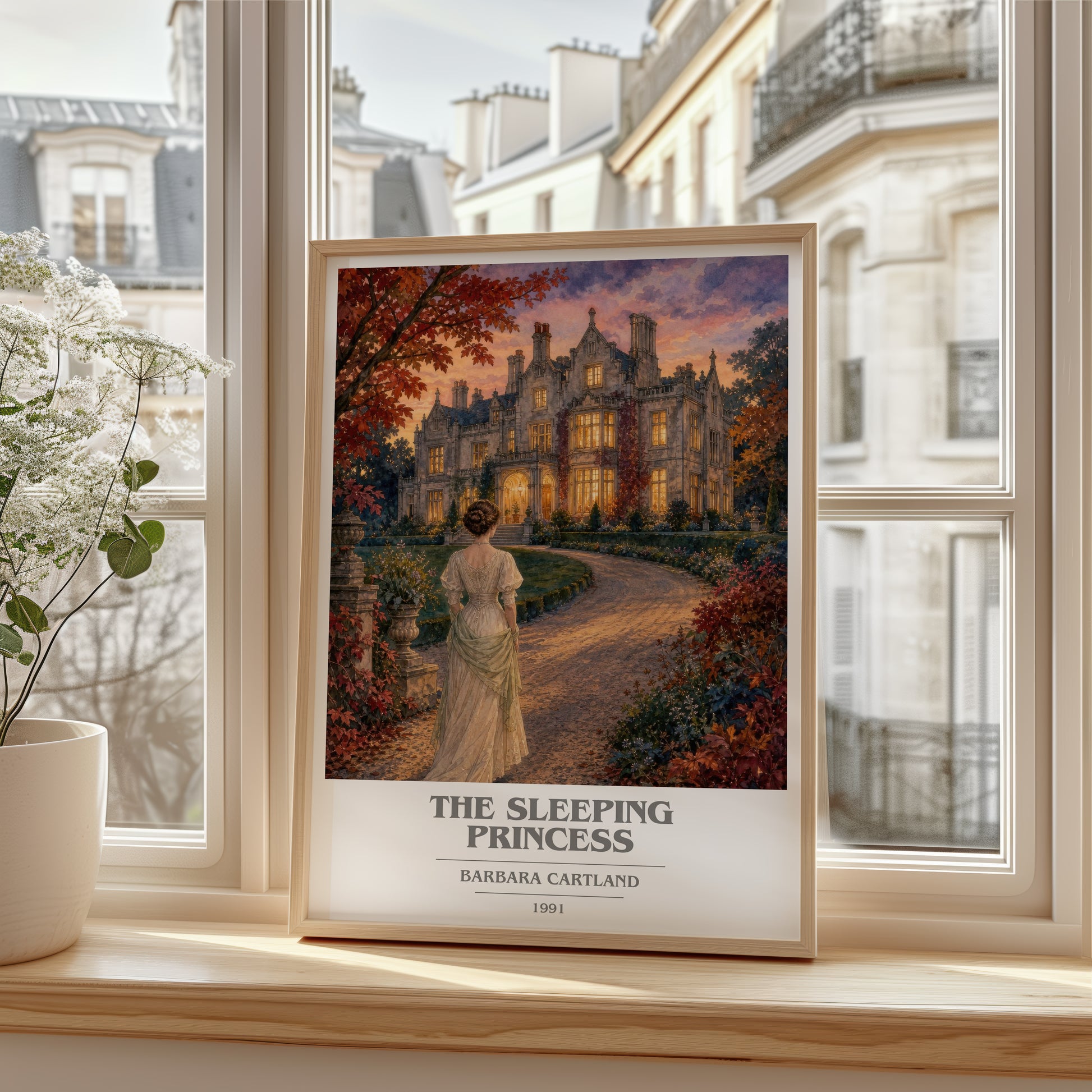 The Sleeping Princess book cover poster colour and style options – Barbara Cartland book art