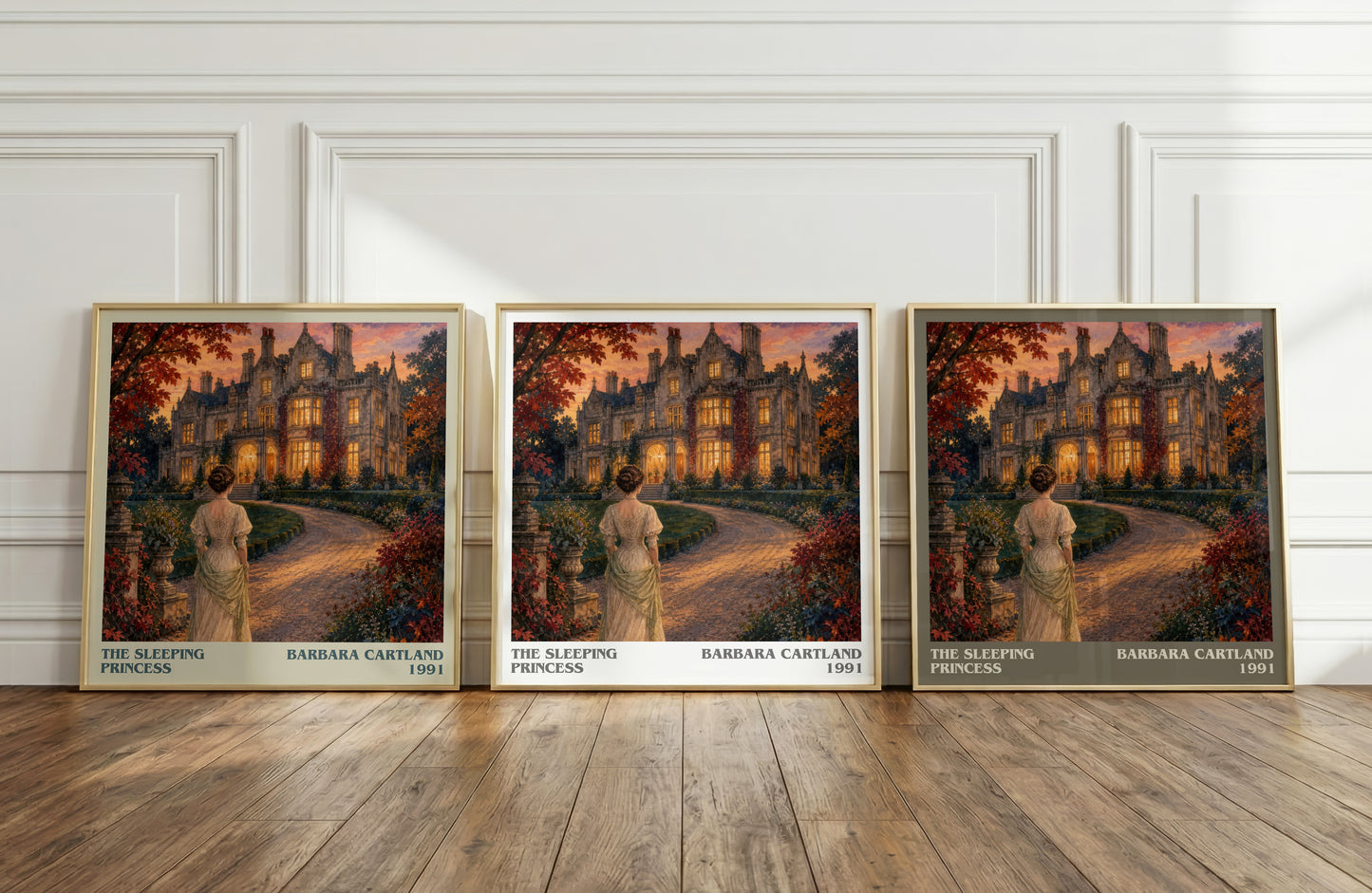 The Sleeping Princess literary art print colour and style options – Barbara Cartland book art