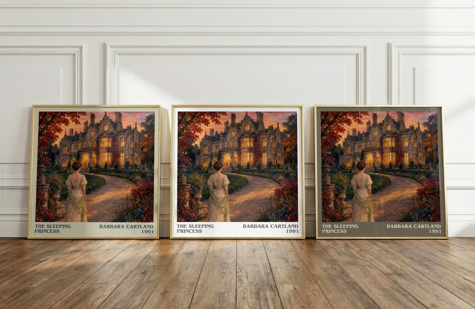 The Sleeping Princess literary art print colour and style options – Barbara Cartland book art