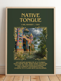 Native Tongue Minimalist Book Poster by Carl Hiaasen – image 2