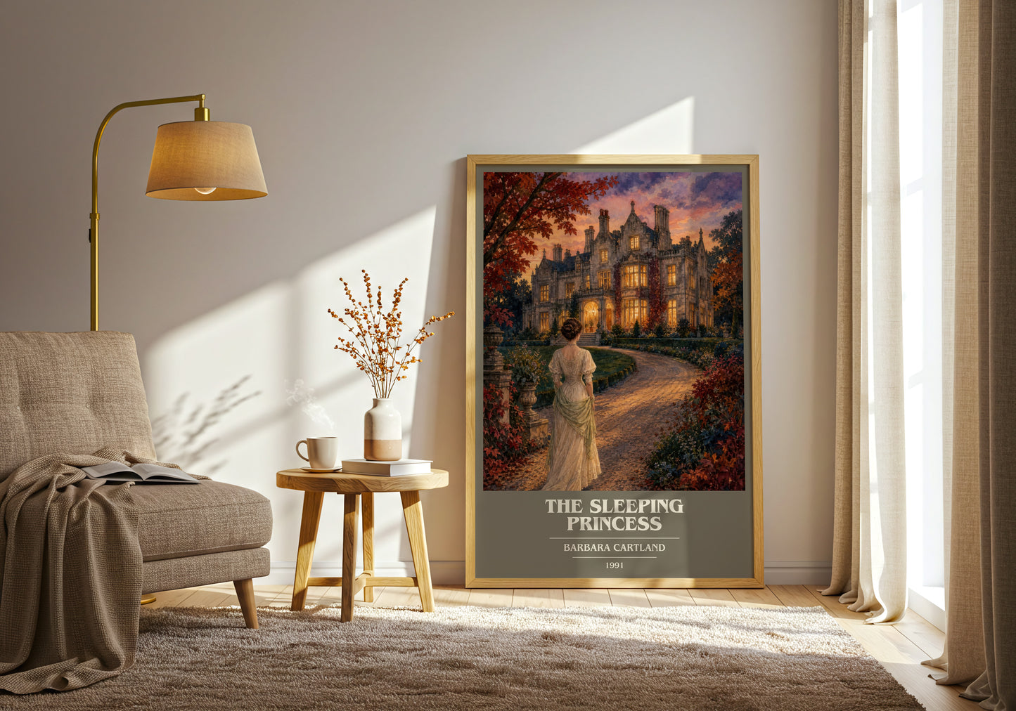The Sleeping Princess book cover print on bookshelf – Barbara Cartland fan gift