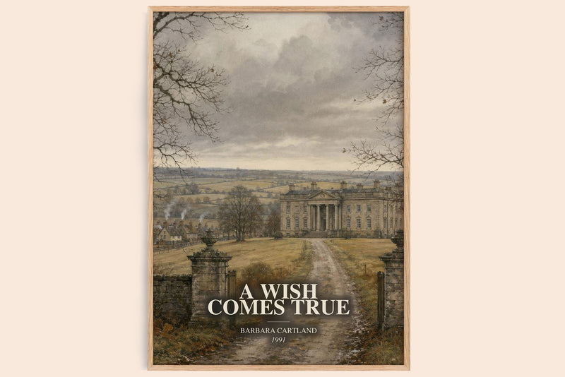 A Wish Comes True watercolour book poster by Barbara Cartland – framed literary art print