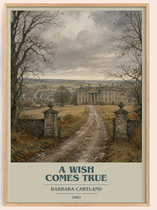 A Wish Comes True book cover book poster by Barbara Cartland – framed literary art print