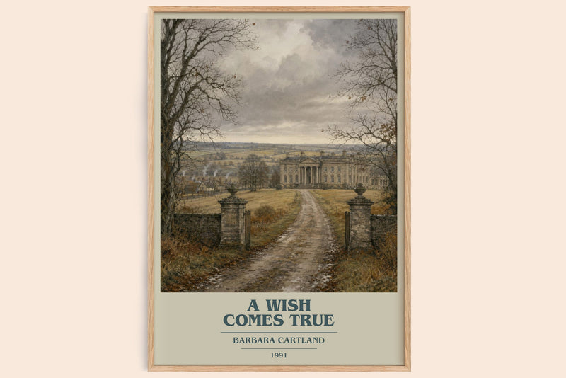 A Wish Comes True book cover book poster by Barbara Cartland – framed literary art print