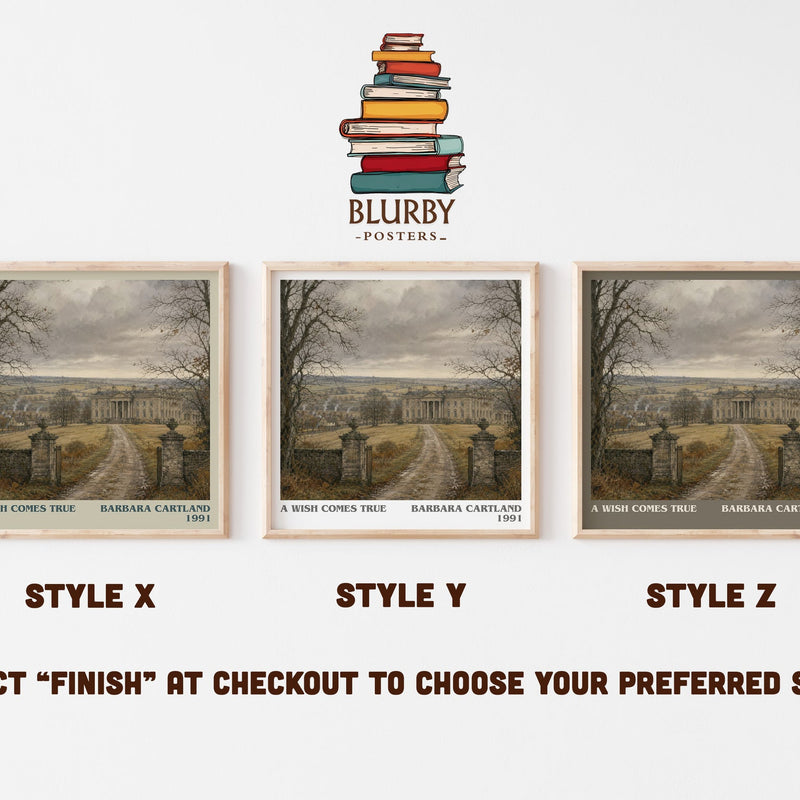 A Wish Comes True literary print in frame leaning in hallway – romance wall art
