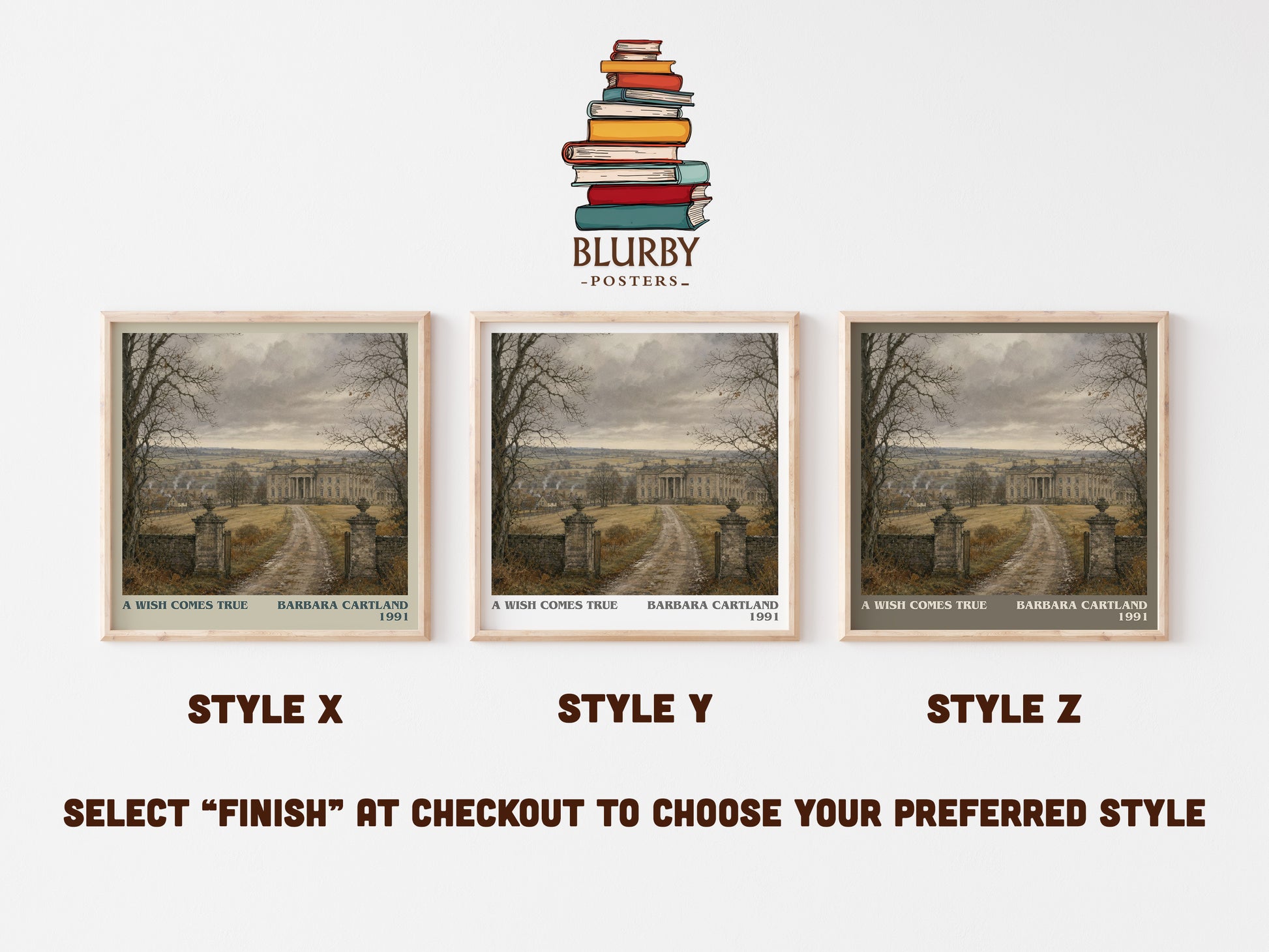 A Wish Comes True literary print in frame leaning in hallway – romance wall art