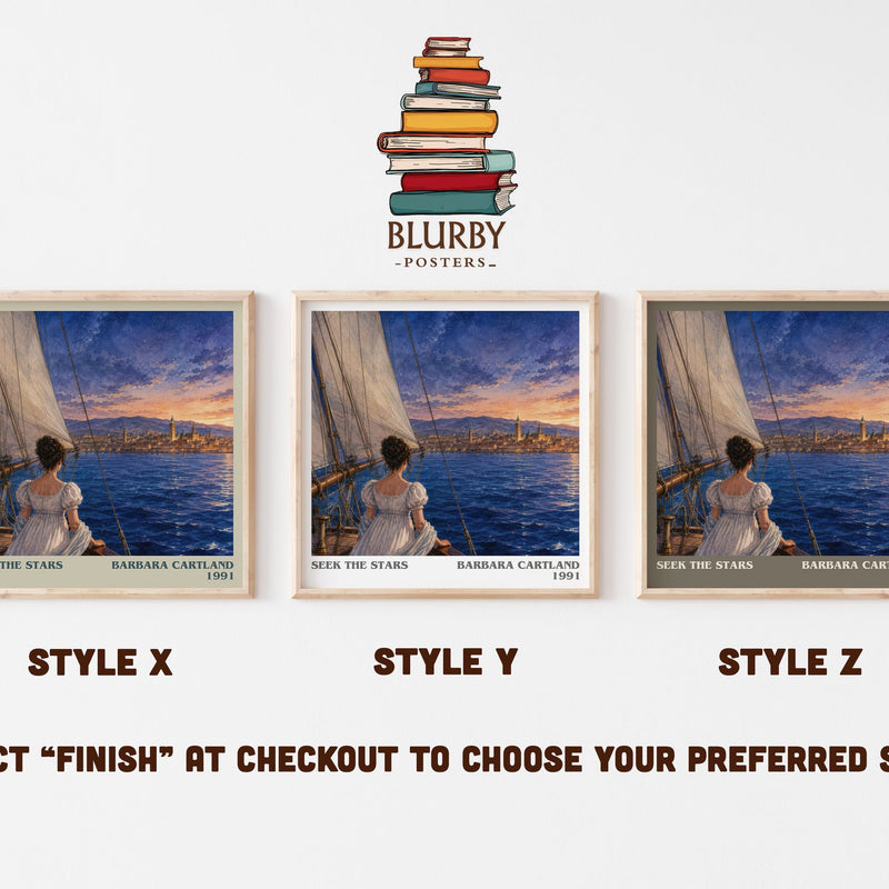 Seek The Stars literary print in frame leaning in hallway – romance wall art