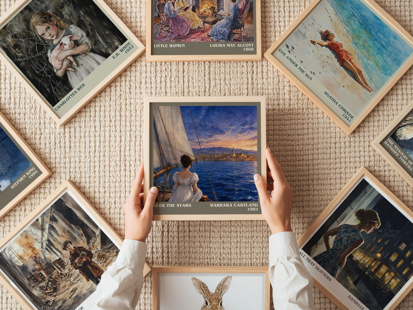 Seek The Stars literary book poster framed on wall – romance wall art