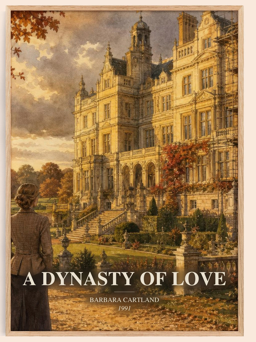 A Dynasty Of Love watercolour book poster by Barbara Cartland – framed literary art print