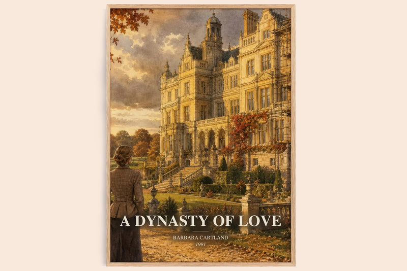 A Dynasty Of Love watercolour book poster by Barbara Cartland – framed literary art print