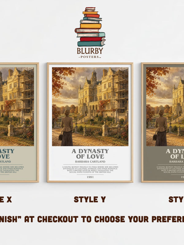 A Dynasty Of Love bookish print in frame leaning in hallway – romance wall art