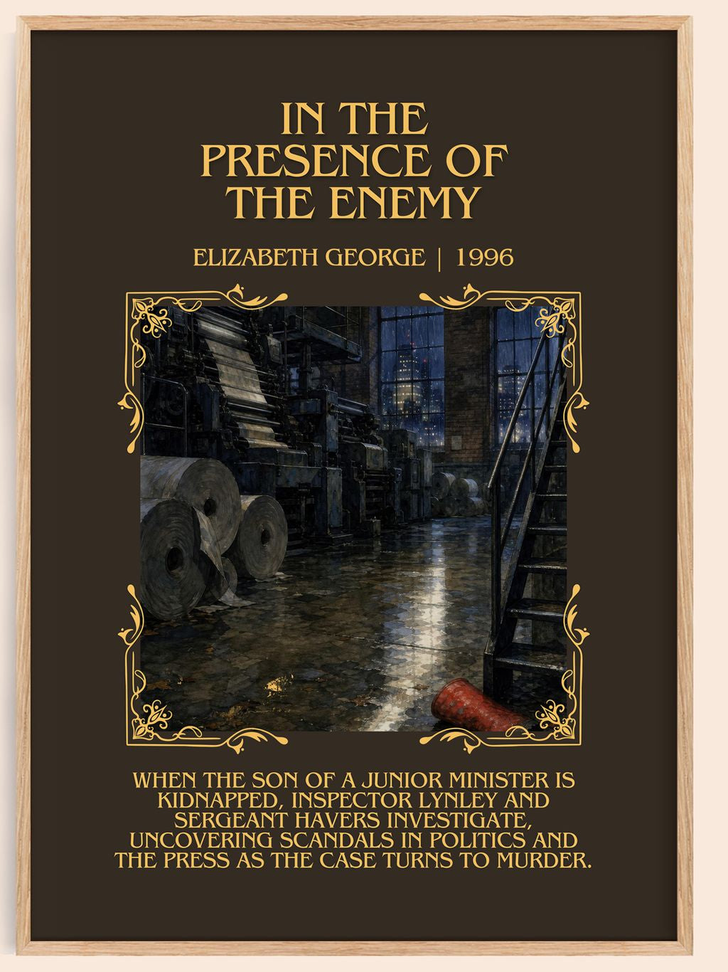 In the Presence of the Enemy Minimalist Book Poster by E. George – book poster