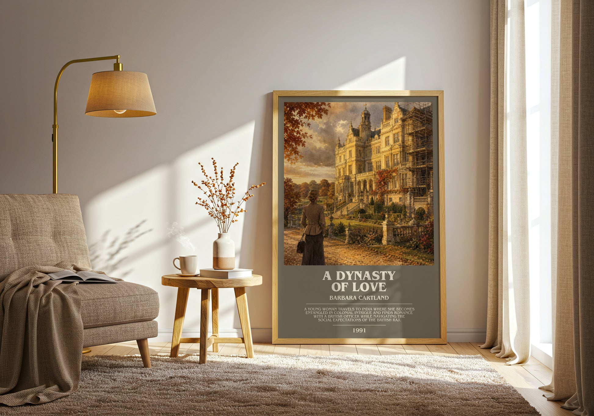 A Dynasty Of Love bookish print on bookshelf – Barbara Cartland fan gift