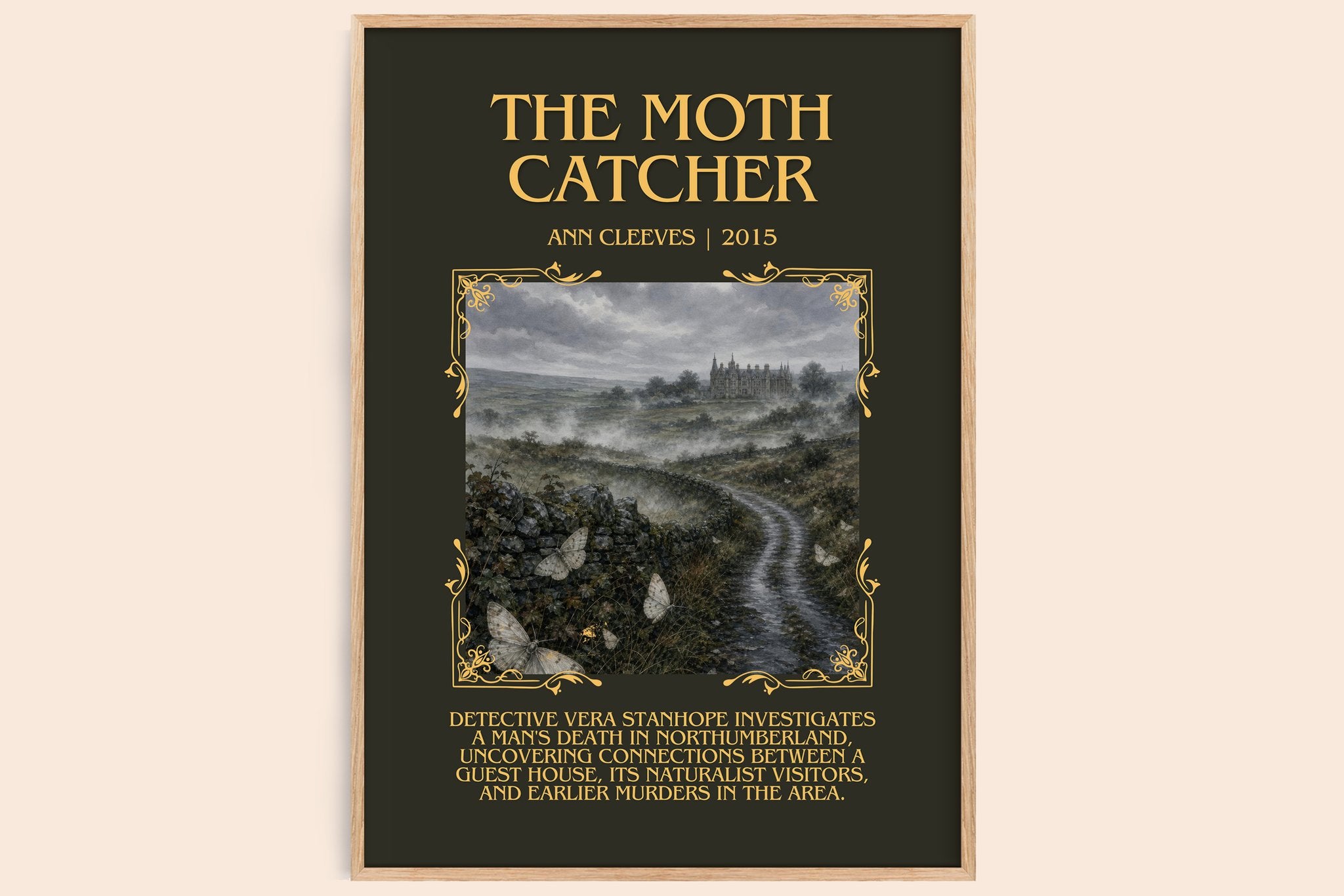 The Moth Catcher Minimalist Book Poster by Ann Cleeves