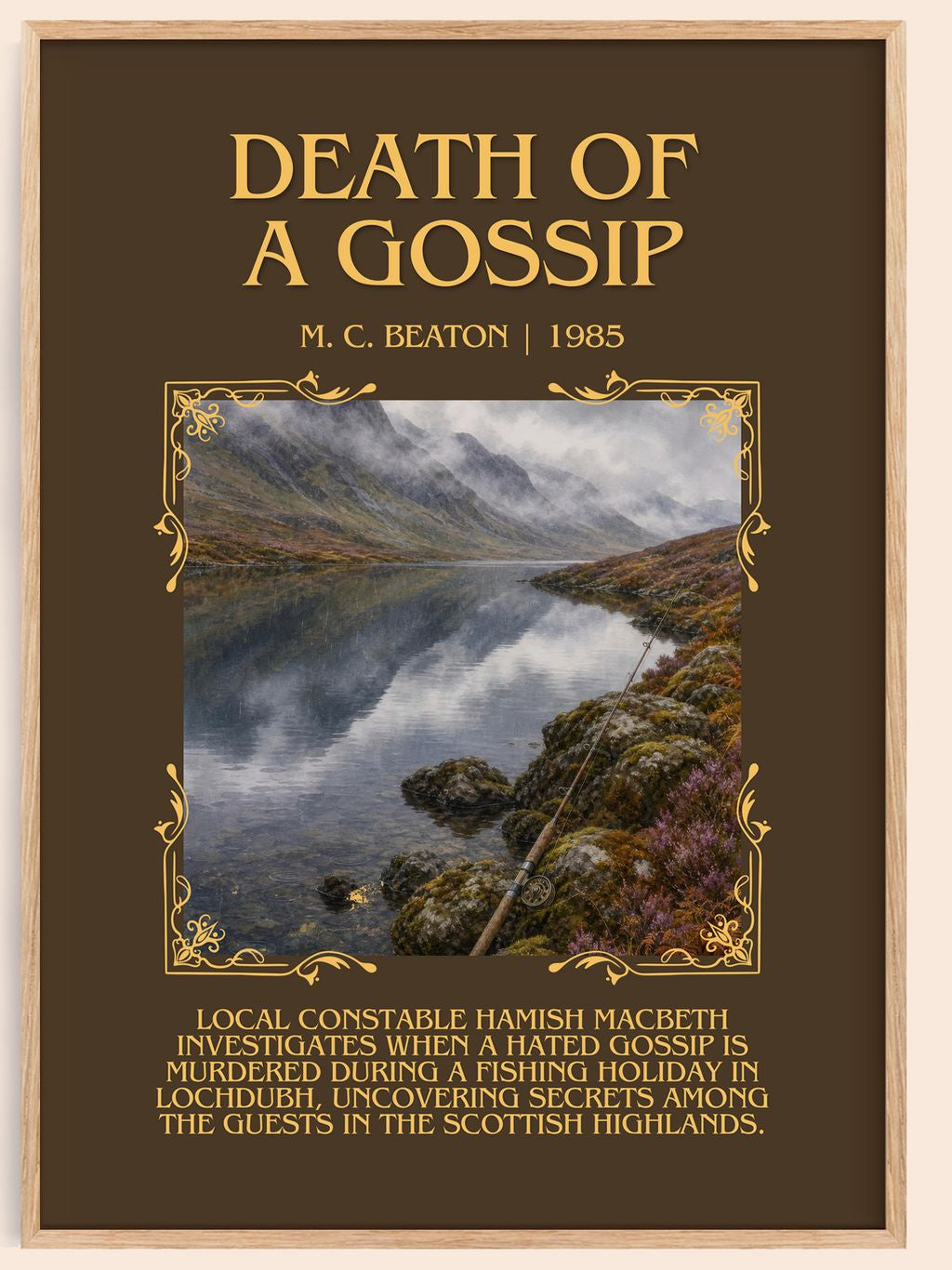 Death of a Gossip Minimalist Book Poster by M. C. Beaton – book poster