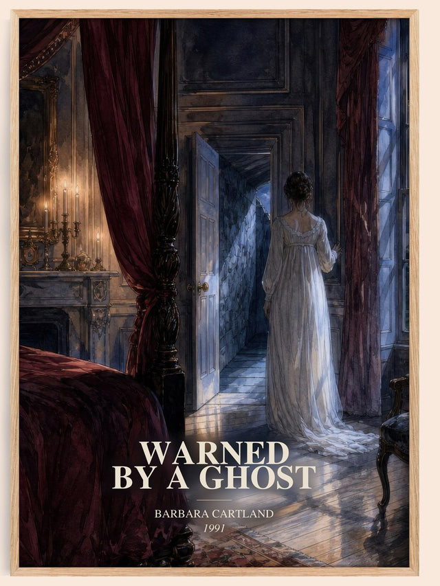 Warned By A Ghost Book Watercolour Illustration by Barbara Cartland