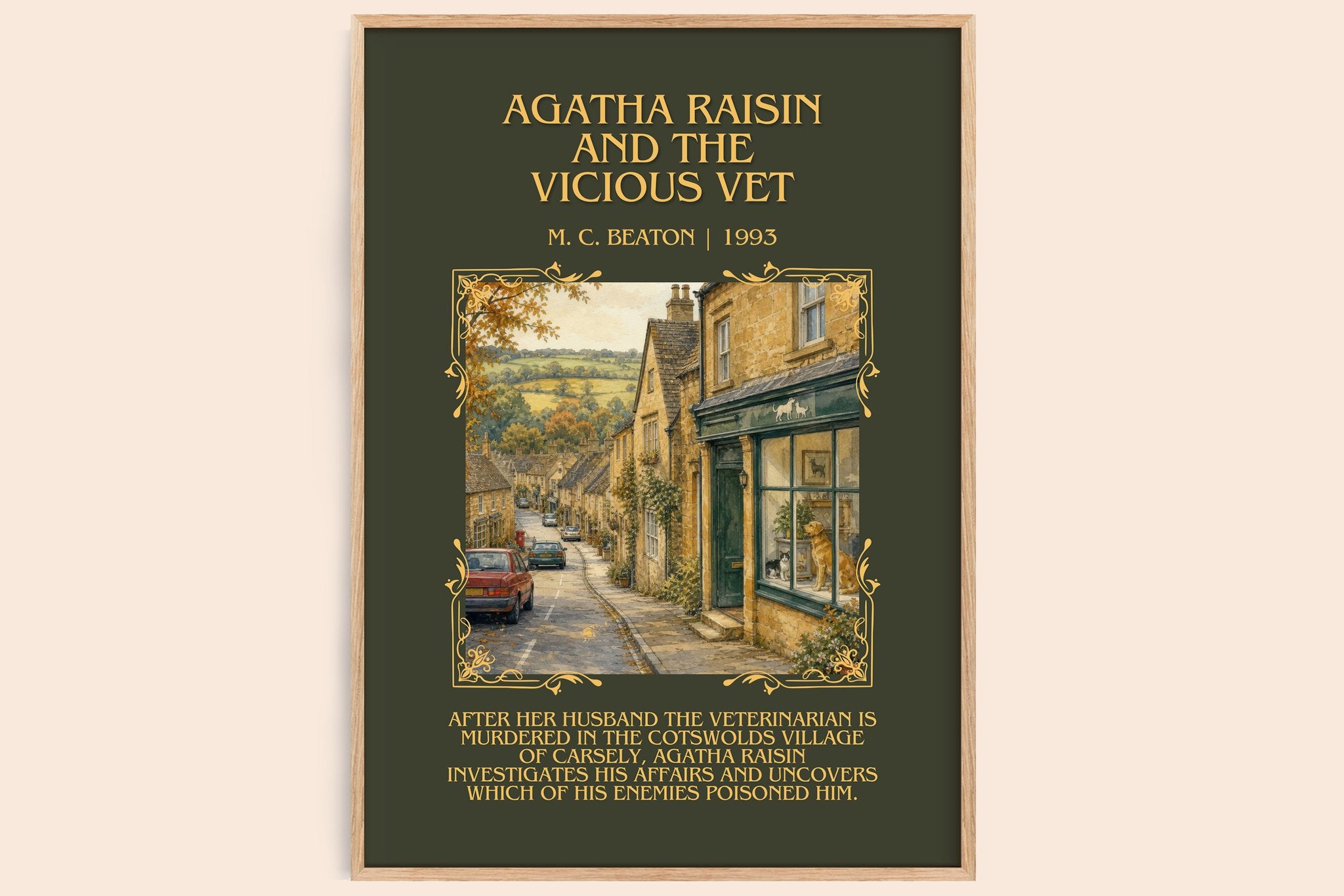 Agatha Raisin and the Vicious Vet Minimalist Book Poster by M. Beaton