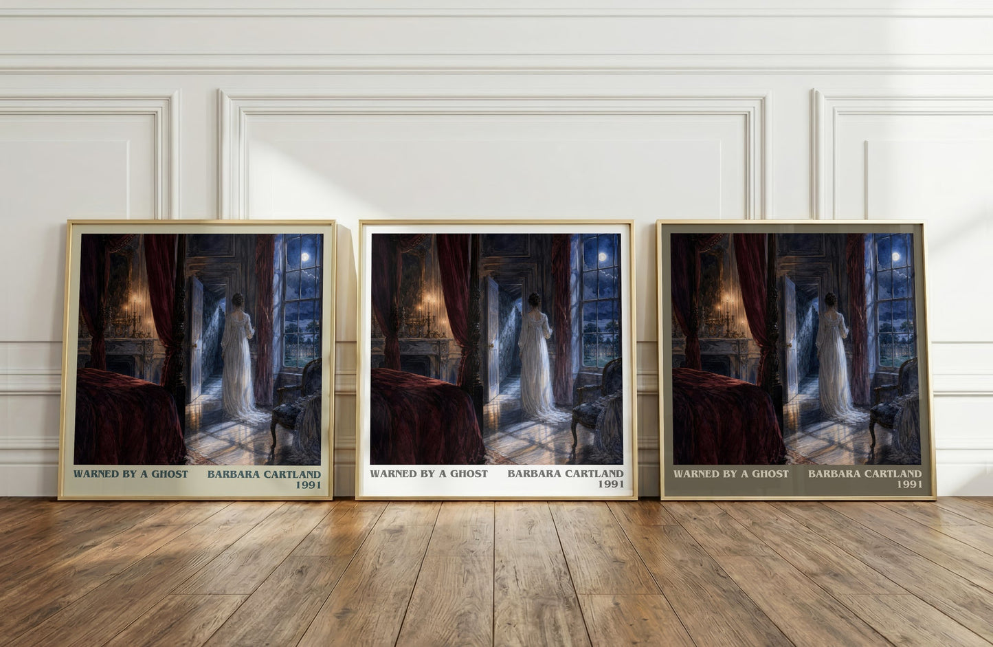 Warned By A Ghost literary art print colour and style options – Barbara Cartland book art