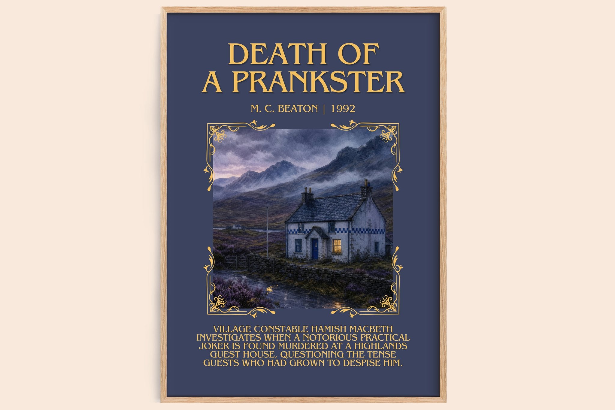 Death of a Prankster Minimalist Book Poster by M. C. Beaton