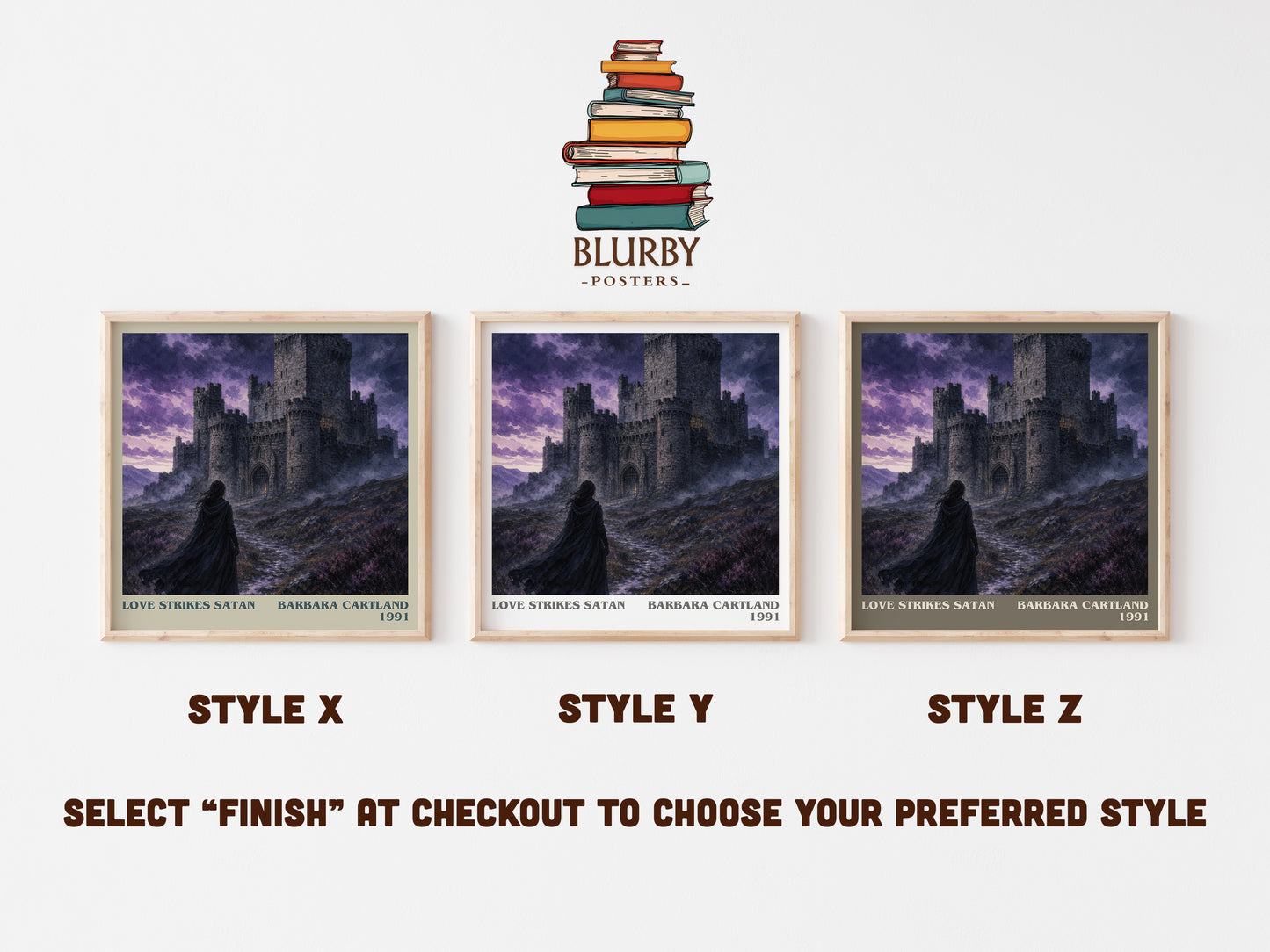 Love Strikes Satan literary print in frame leaning in hallway – romance wall art