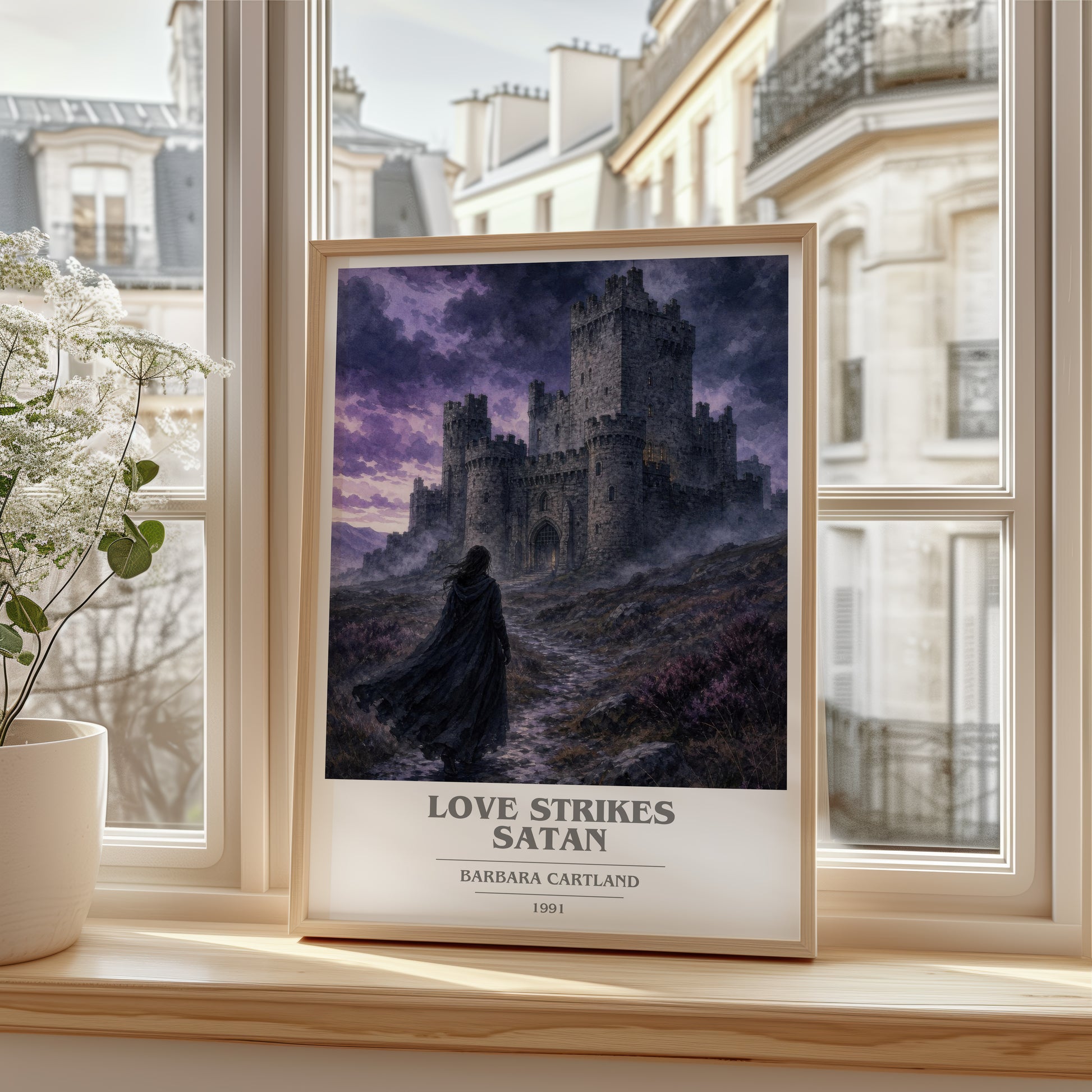 Love Strikes Satan book cover poster colour and style options – Barbara Cartland book art
