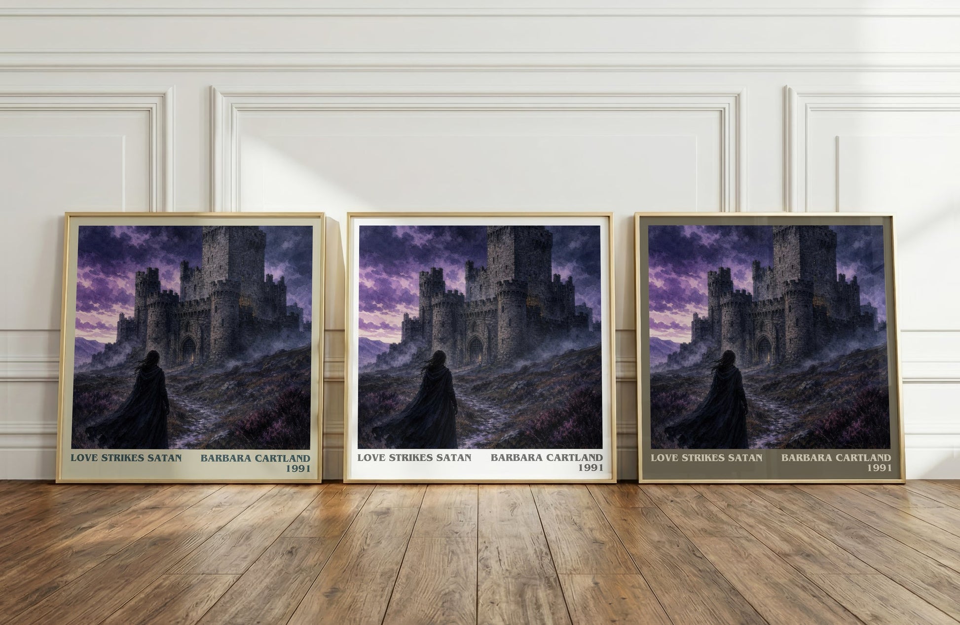 Love Strikes Satan literary art print colour and style options – Barbara Cartland book art
