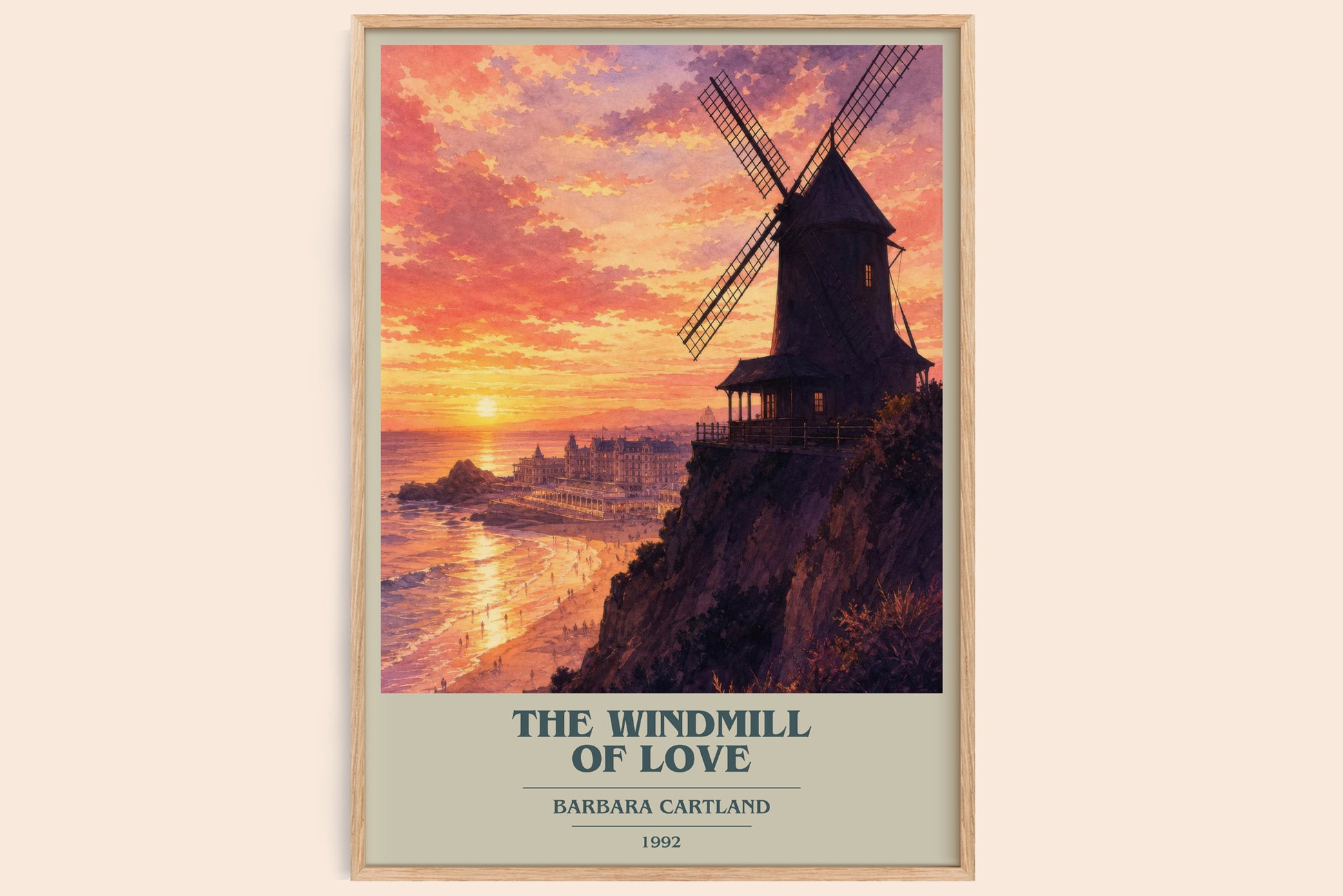 The Windmill Of Love book cover book poster by Barbara Cartland – framed literary art print