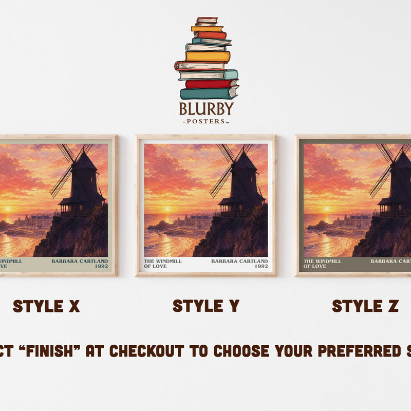 The Windmill Of Love literary print in frame leaning in hallway – romance wall art