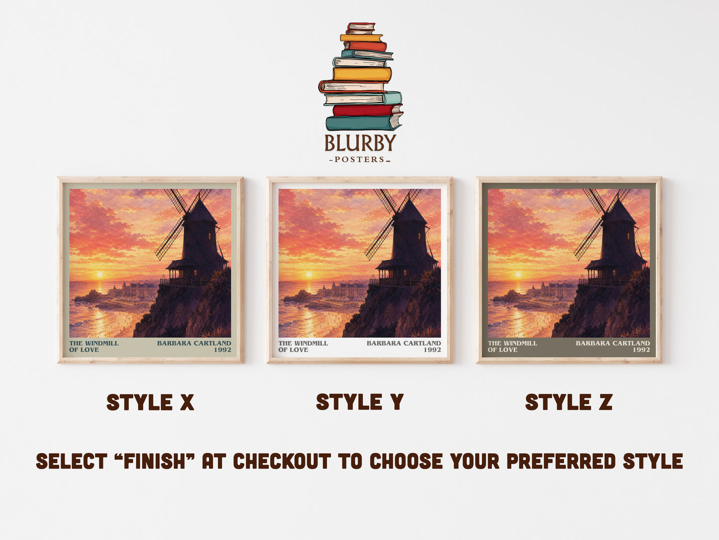 The Windmill Of Love literary print in frame leaning in hallway – romance wall art
