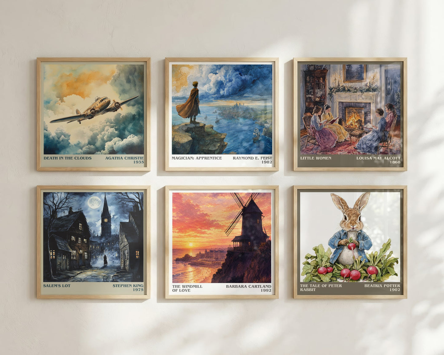 The Windmill Of Love literary print framed by window – literary home decor