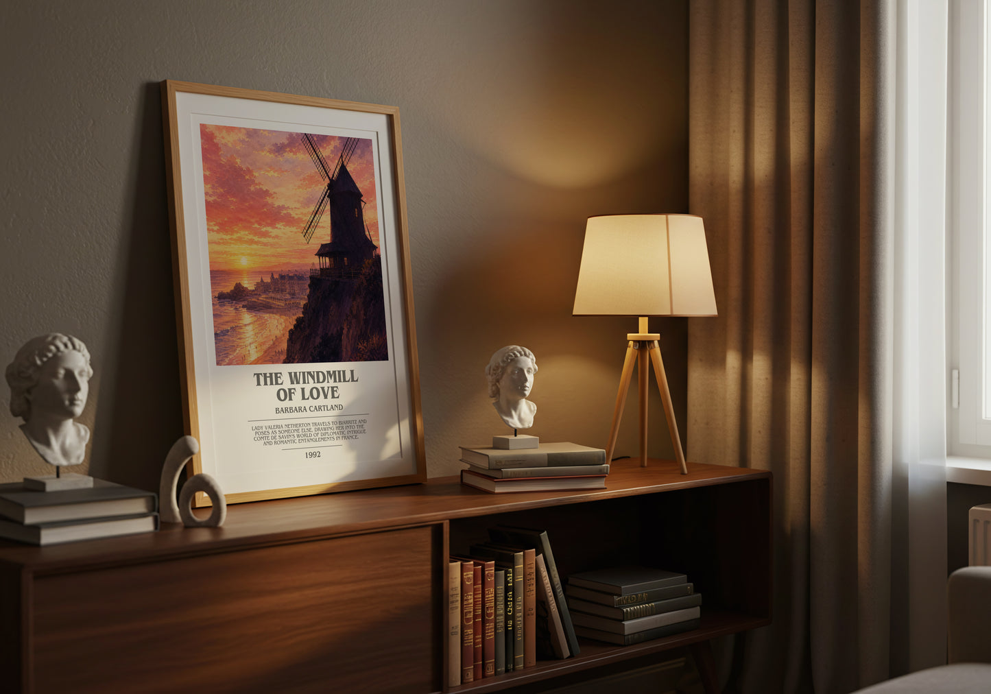 The Windmill Of Love bookish book poster framed on wall – romance wall art