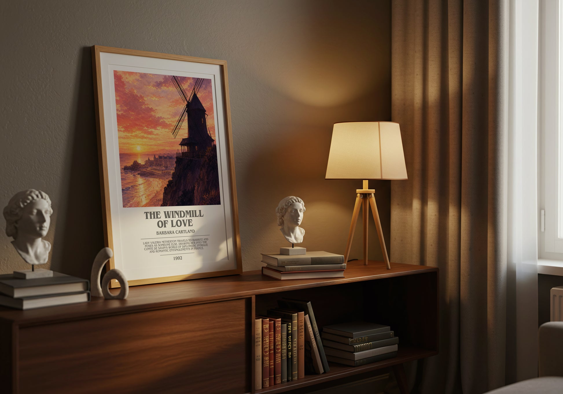 The Windmill Of Love bookish book poster framed on wall – romance wall art