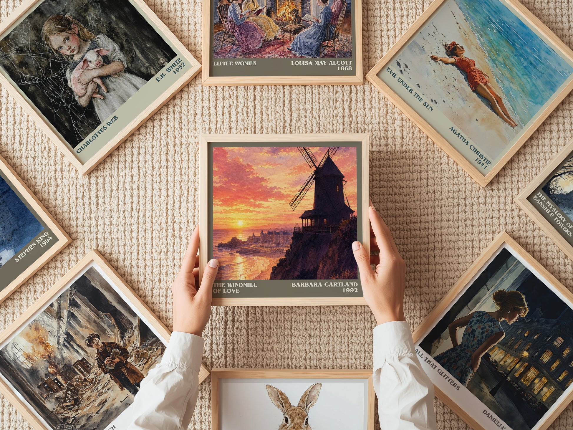 The Windmill Of Love literary book poster framed on wall – romance wall art
