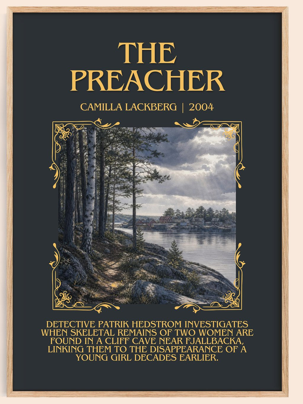 The Preacher Minimalist Book Poster by Camilla Läckberg – book poster