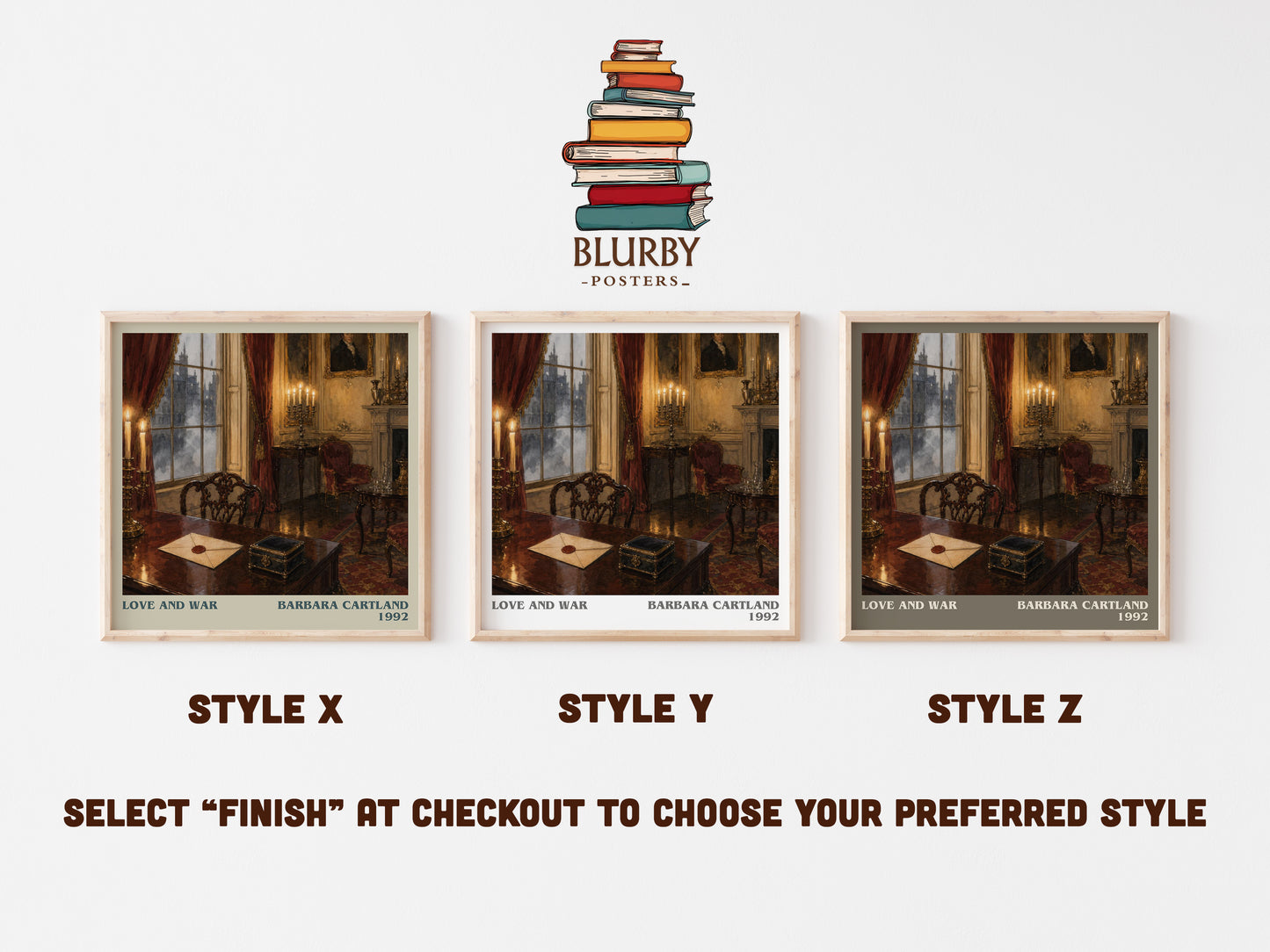 Love And War literary print in frame leaning in hallway – romance wall art