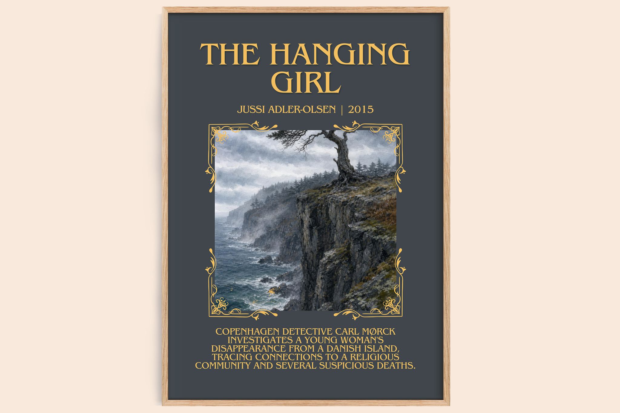 The Hanging Girl Minimalist Book Poster by Jussi Adler-Olsen